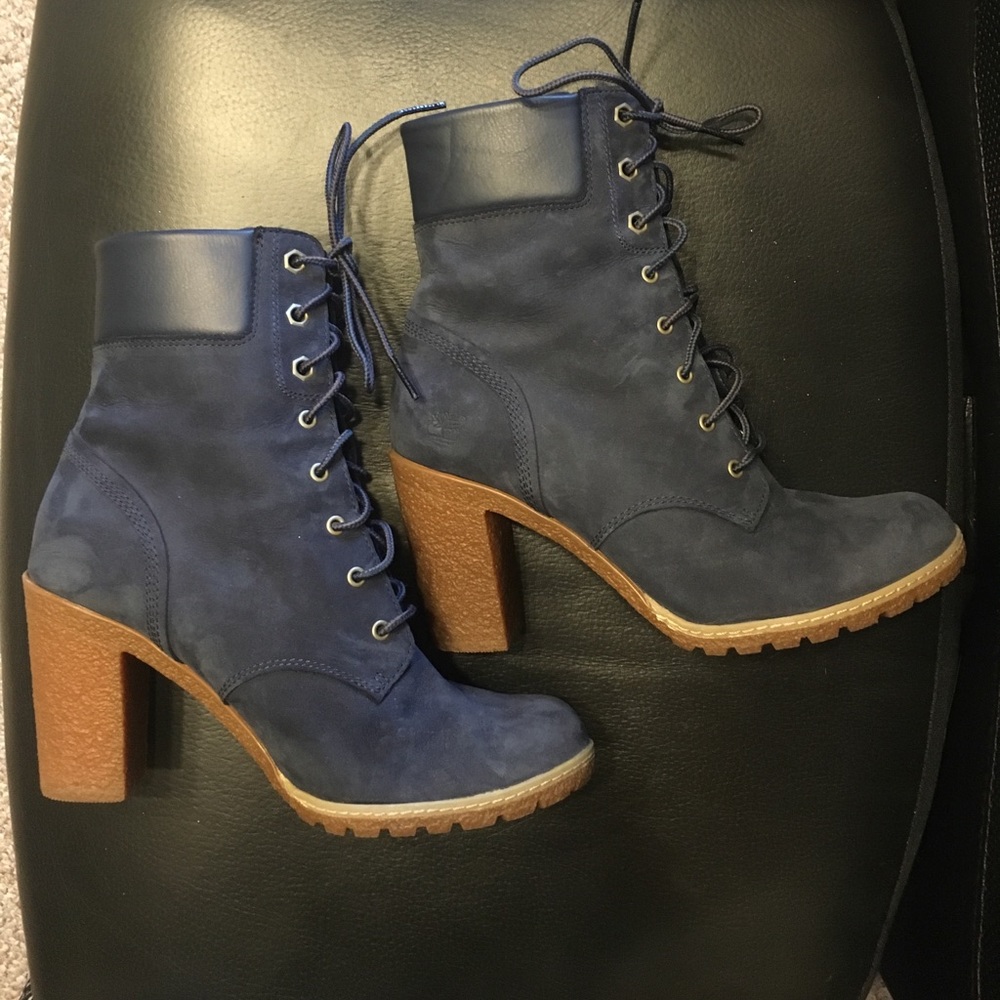 Timberland navy 6 inch glancy boot